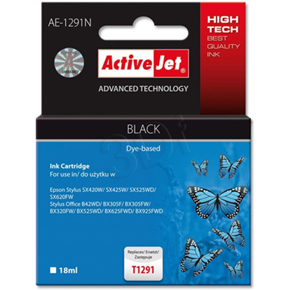 Attēls no Tusz Activejet Activejet Tusz Activejet AE-1291N (zamiennik Epson T1291; Supreme; 18 ml; czarny)