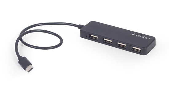 Picture of USB Centrmezgls Gembird 4-port USB Type-C Black