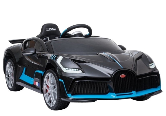 Изображение Vaikiškas vienvietis Bugatti Divo, lakuotas juodas