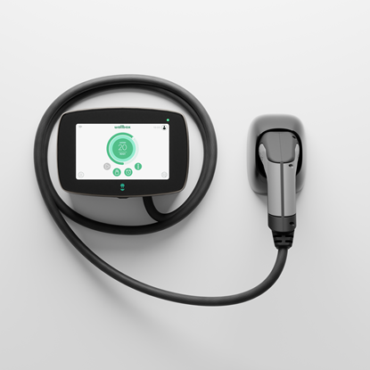 Picture of Wallbox | Electric Vehicle charger, 5 meter cable Type, 2OCCP + RFID + DC Leakage | Commander 2 | 11 kW | Wi-Fi, Bluetooth, Ethernet, 4G (optional) | Premium feel charging station equiped with 7” Touchscreen for Public and Private charging scenarios. Like