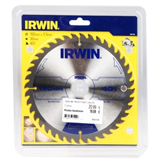 Изображение Zāģripa Irwin 190x30(20,16)x40T 2,5mm ATB