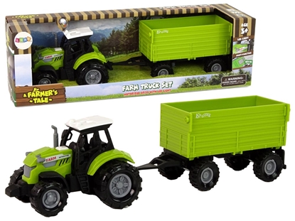 Picture of Žemės ūkio traktorius su priekaba, žalias