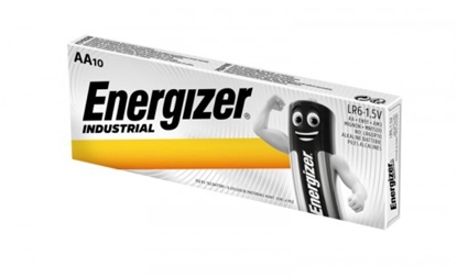 Attēls no AA LR6 baterijas 1.5V Energizer Industrial Alkaline MN1500/E91 iepakojumā 10 gb.