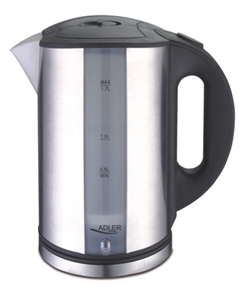 Attēls no Adler AD 1216 electric kettle 1.7 L Black,Silver 2200 W