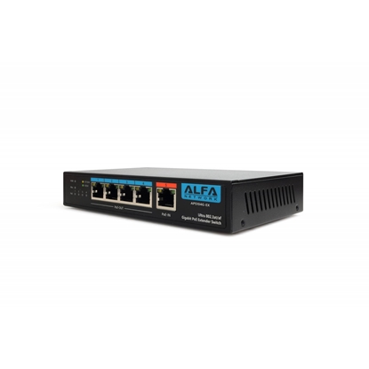 Attēls no Alfa 4-Port Gigabit PoE Switch 60W