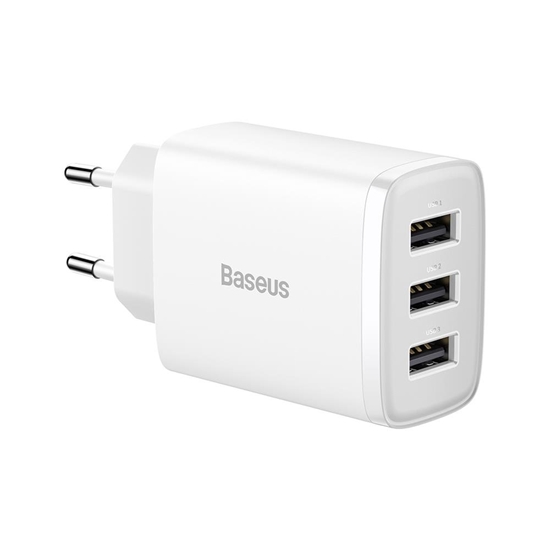 Picture of Baseus Compact Wall Charger 3 x USB / 17w