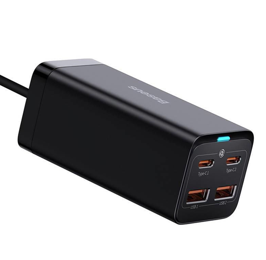 Picture of Baseus GaN3 Pro Wall Charger PD / 65W / 2x USB-C / 2x USB + USB-C - USB-C Cable