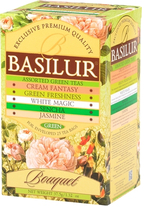 Attēls no Basilur Bouquet Assorted zaļā tēja maisiņos 25 paciņas 25x1,5g 37,5g