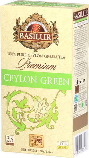 Picture of Basilur Premium Collection Ceylon Green zaļā tēja 25 paciņas 25x2g 50g