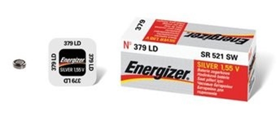 Picture of BAT379.E1; 379 baterijas 1.55V Energizer sudraba-oksīda SR521 iepakojumā 1 gb.