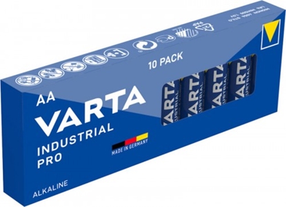 Изображение BATAA.ALK.VI10; LR6/AA  baterijas Varta Industrial Alkaline MN1500/4006 iepakojumā 10 gb.