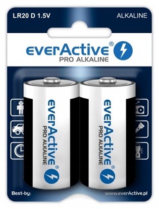 Изображение BATD.ALK.eAP2; LR20/D baterijas 1.5V everActive Pro Alkaline MN1300/E95 iepakojumā 2 gb.