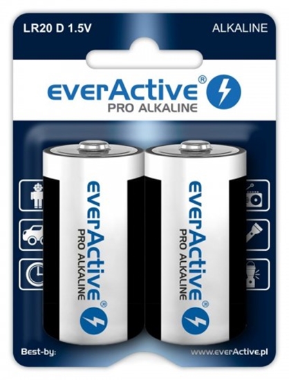 Picture of BATD.ALK.eAP2; LR20/D baterijas 1.5V everActive Pro Alkaline MN1300/E95 iepakojumā 2 gb.