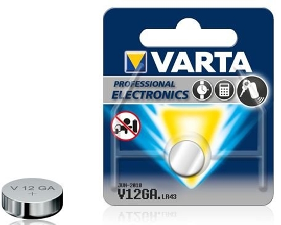 Изображение BATG12.V1; G12 baterijas Varta Alkaline LR43/186/4278 iepakojumā 1 gb.