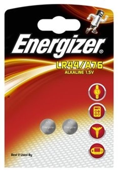 Picture of BATG13.E2; G13 baterijas 1.5V Energizer Alkaline LR44/A76 iepakojumā 2 gb.