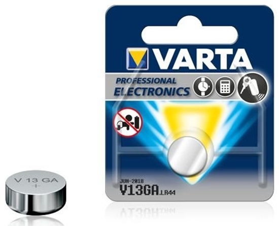 Изображение BATG13.V1; G13 baterijas Varta Alkaline LR44/A76/4276 iepakojumā 1 gb.