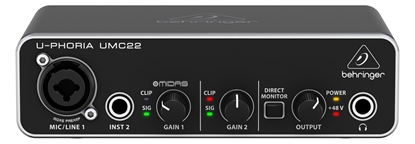 Attēls no Behringer UMC22 supplementary music equipment Concert/Studio Pre-amp