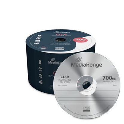 Attēls no CD-R MEDIA 700MB 52X 50-PACK/MR207 MEDIARANGE