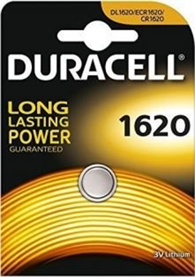 Изображение CR1620 baterijas 3V Duracell litija DL1620 iepakojumā 1 gb.