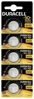 Изображение CR2032 baterijas 3V Duracell litija DL2032 HSDC iepakojumā 5 gb.