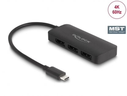 Attēls no Delock USB Type-C™ Splitter (DP Alt Mode) to 3 x DisplayPort MST 4K 60 Hz