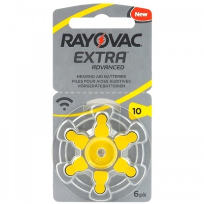 Изображение Dzirdes aparāta baterija | izmērs 10 | 1.45V Rayovac Extra Advanced Zn-Air PR70 iepakojumā 6 gb.