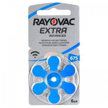 Attēls no Dzirdes aparāta baterija | izmērs 675 | 1.45V Rayovac Extra Advanced Zn-Air PR44 iepakojumā 6 gb.