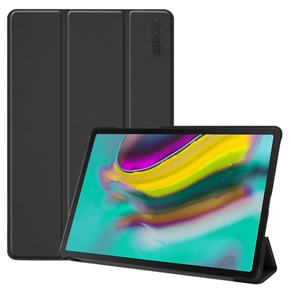 Изображение ENKAY Leather Smart maks ar stendu priekš Samsung Galaxy Tab A 10.5 (2018) T590/595 Black