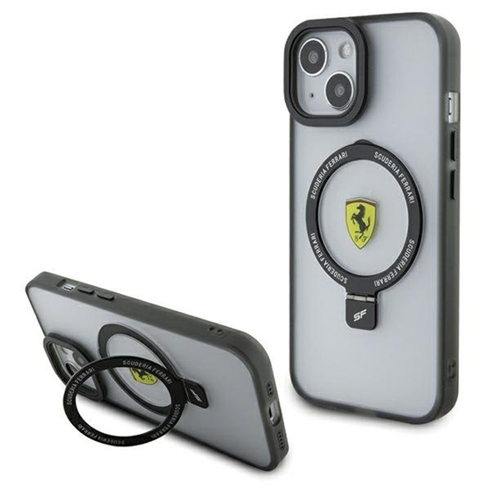 Picture of Ferrari Ring Stand MagSafe Back Case for Apple iPhone 15