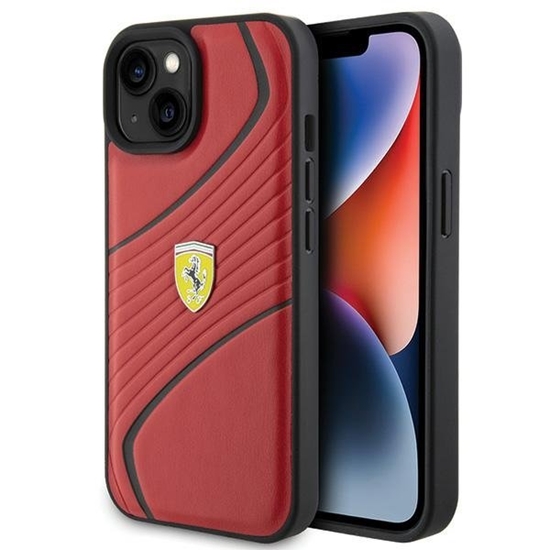 Picture of Ferrari Twist Metal Logo Back Case for Apple iPhone 15