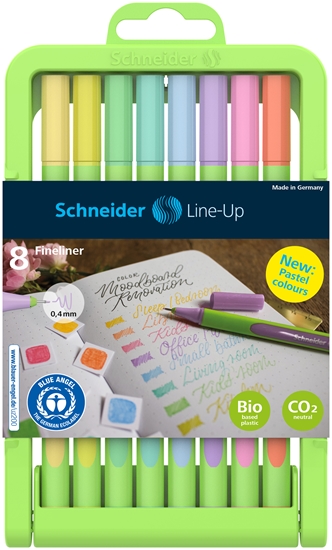 Picture of Flomasterveida pildspalva SCHNEIDER Line-Up 0,4 Pastel asso. Regulējams penāļa statīvs  8 gab