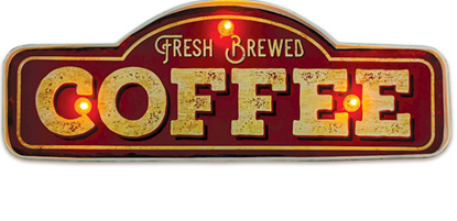 Attēls no Forever RETRO Metal Sign Fresh Brewed Coffee LED Light