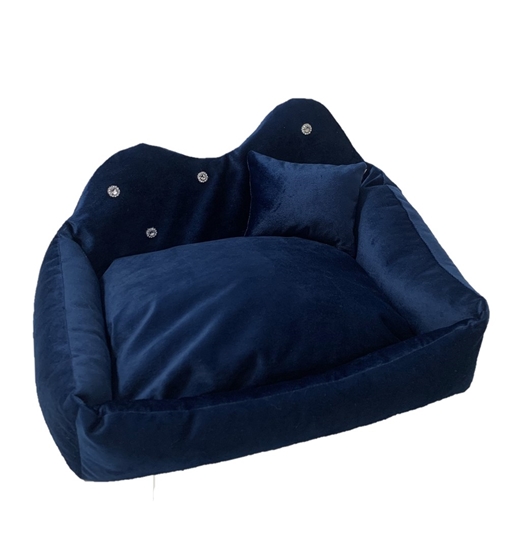 Picture of GO GIFT Prince navy blue L - pet bed - 52 x 42 x 10 cm