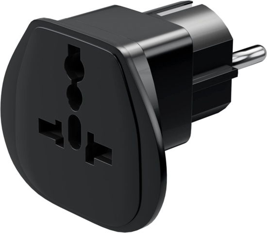 Picture of Goobay 94028 World to EU Travel Adapter, (UK, US, IT, CH, to EU), Black