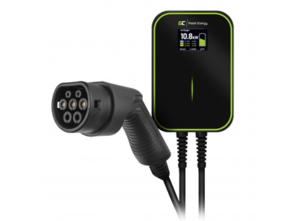 Picture of Green Cell Wallbox EV PowerBox 22kW charger with Type 2 6m cable for charging electric cars