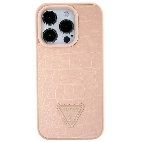 Picture of Guess Croco Triangle Logo Case for Apple iPhone 15