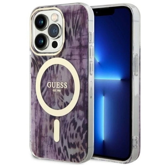 Picture of Guess GUHMP14XHLEOPWP Back Case for Apple iPhone 14 Pro Max