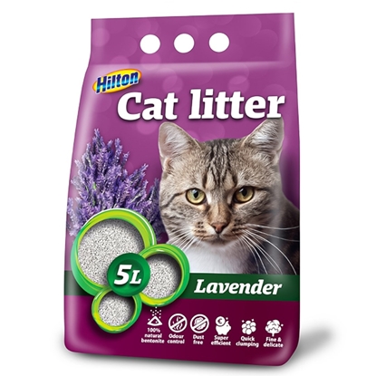 Attēls no HILTON bentonite lavender clumping cat litter - 5 l