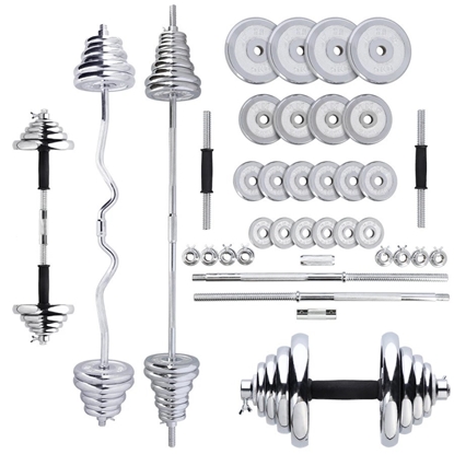 Attēls no HMS STC55 3-in-1 weight set in case (straight and broken barbells, barbells) 55 kg