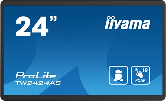 Изображение iiyama TW2424AS-B1 Signage Display Digital signage flat panel 60.5 cm (23.8") Wi-Fi 250 cd/m² 4K Ultra HD Black Touchscreen Built-in processor Android 24/7