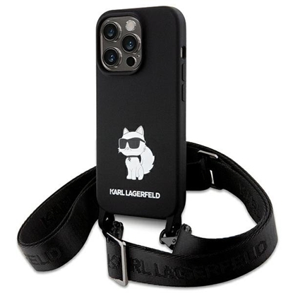 Attēls no Karl Lagerfeld Crossbody Silicone Choupette Back Case for Apple iPhone 15 Pro Max