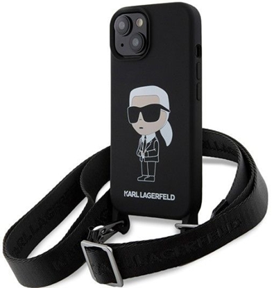 Picture of Karl Lagerfeld Crossbody Silicone Ikonik Back Case for Apple iPhone 15