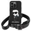 Picture of Karl Lagerfeld Crossbody Silicone Ikonik Back Case for Apple iPhone 15