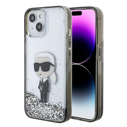 Attēls no Karl Lagerfeld Liquid Glitter Ikonik Back Case for Apple iPhone 15