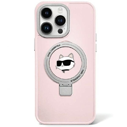 Picture of Karl Lagerfeld Ring Stand Choupette Head MagSafe Back Case for Apple iPhone 15