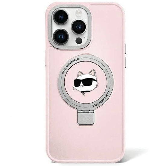 Picture of Karl Lagerfeld Ring Stand Choupette Head MagSafe Back Case for Apple iPhone 15