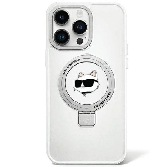 Picture of Karl Lagerfeld Ring Stand Choupette Head MagSafe Back Case for Apple iPhone 15 Plus