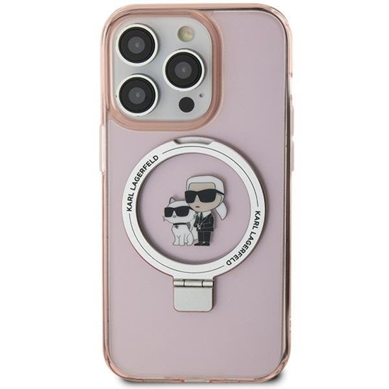 Изображение Karl Lagerfeld Ring Stand Karl&Choupettte MagSafe Back Case for Apple iPhone 15