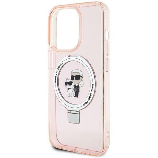Picture of Karl Lagerfeld Ring Stand Karl&Choupettte MagSafe Back Case for Apple iPhone 15 Pro