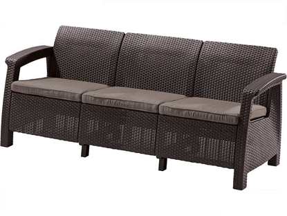 Изображение Keter Corfu Love Seat Max dārza dīvāns  trīsvietīgs  brūns 8711245158297